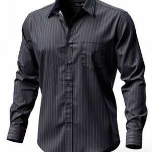 Tasso Elba Men's Dark Gray Patterned Dress Shirt